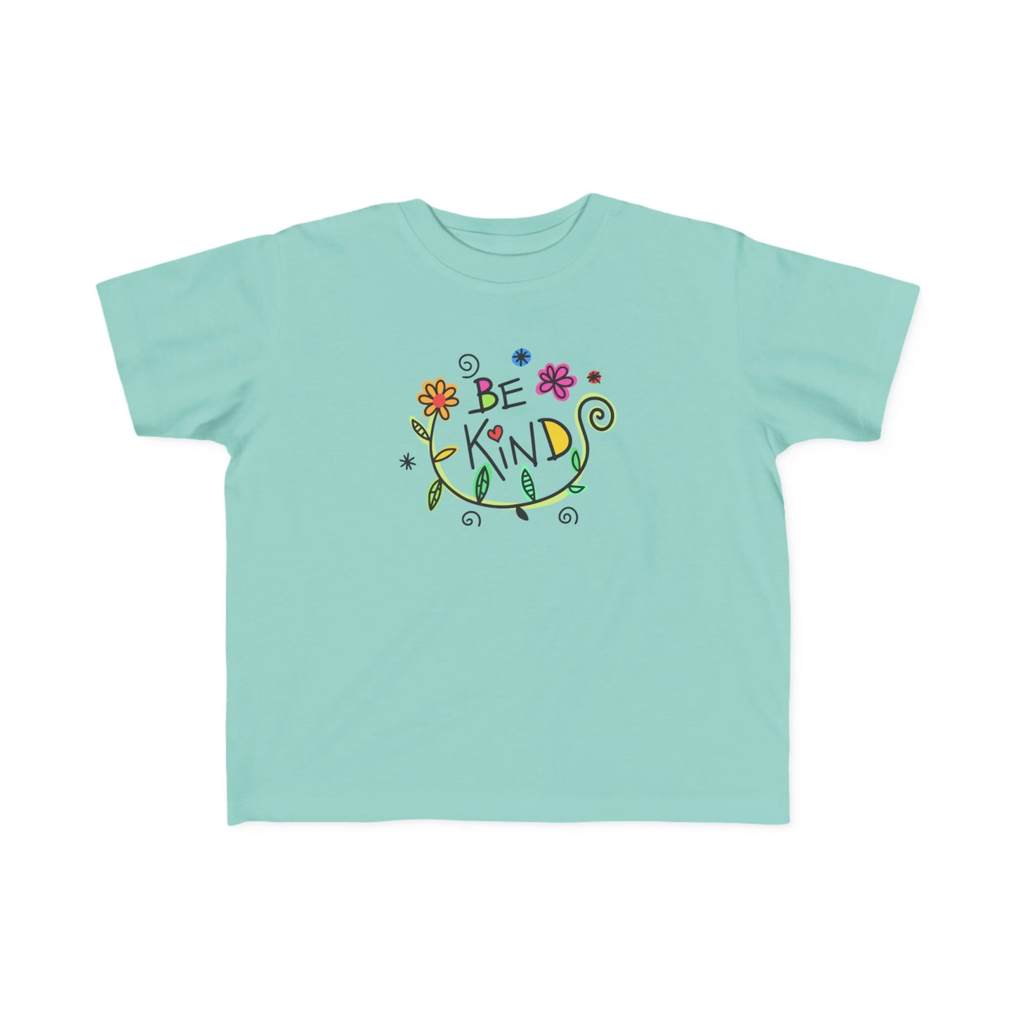 Whimsical Toddler Tee - 'Be Kind' Design, Cute Kids' Shirt, Floral Graphic Tee, Toddler Gift, Inspirational Apparel