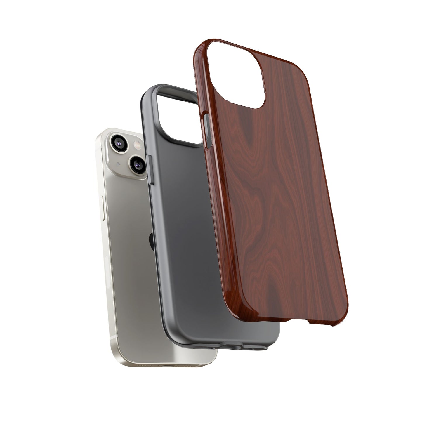 Wood Grain Phone Case, Stylish Tough Cases, Nature-Inspired Protective Cover, Unique Gifts for Him and Her, Eco-Friendly Tech Accessory