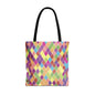 Colorful Geometric Tote Bag, Funky Shoulder Bag, Eco-Friendly Shopping Tote, Stylish Beach Bag, Art-Inspired Everyday Bag
