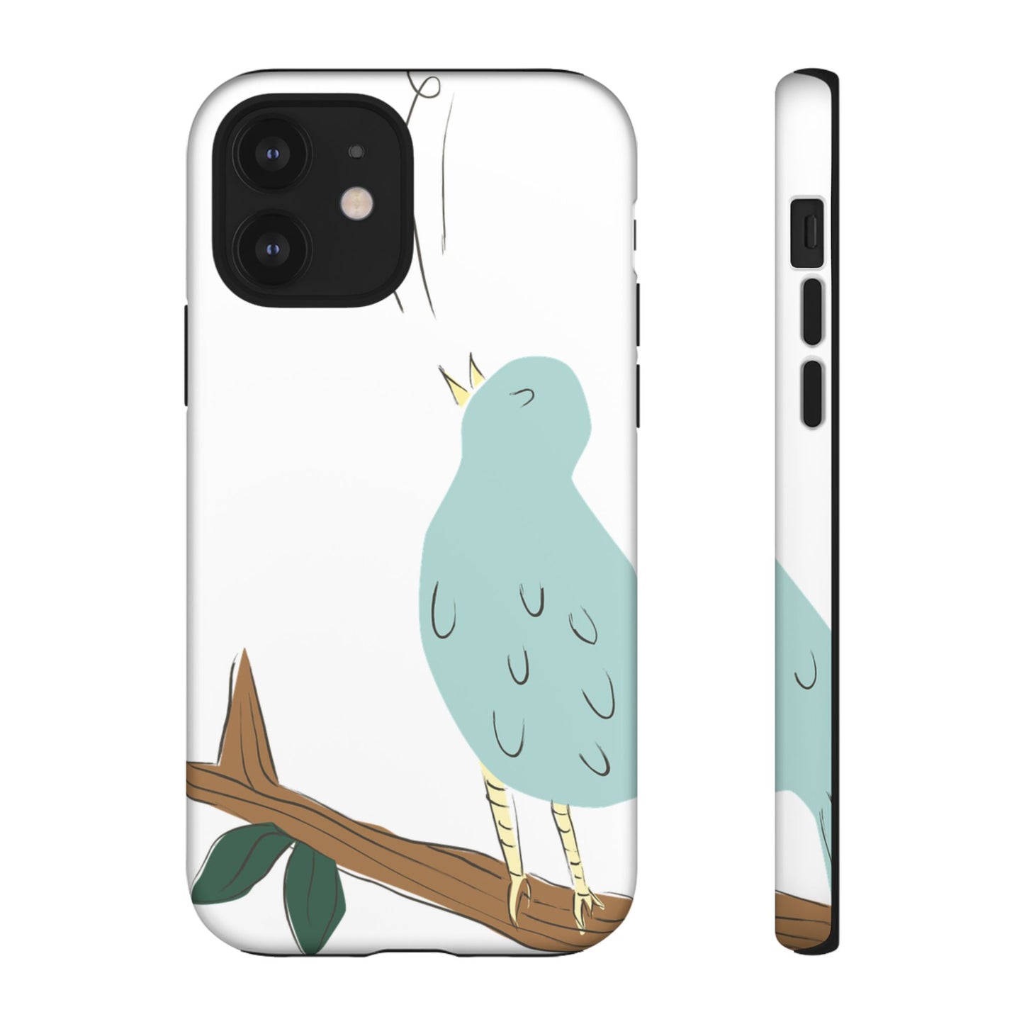 Birdsong Phone Case — Cute Blue Bird on Branch Protective Case