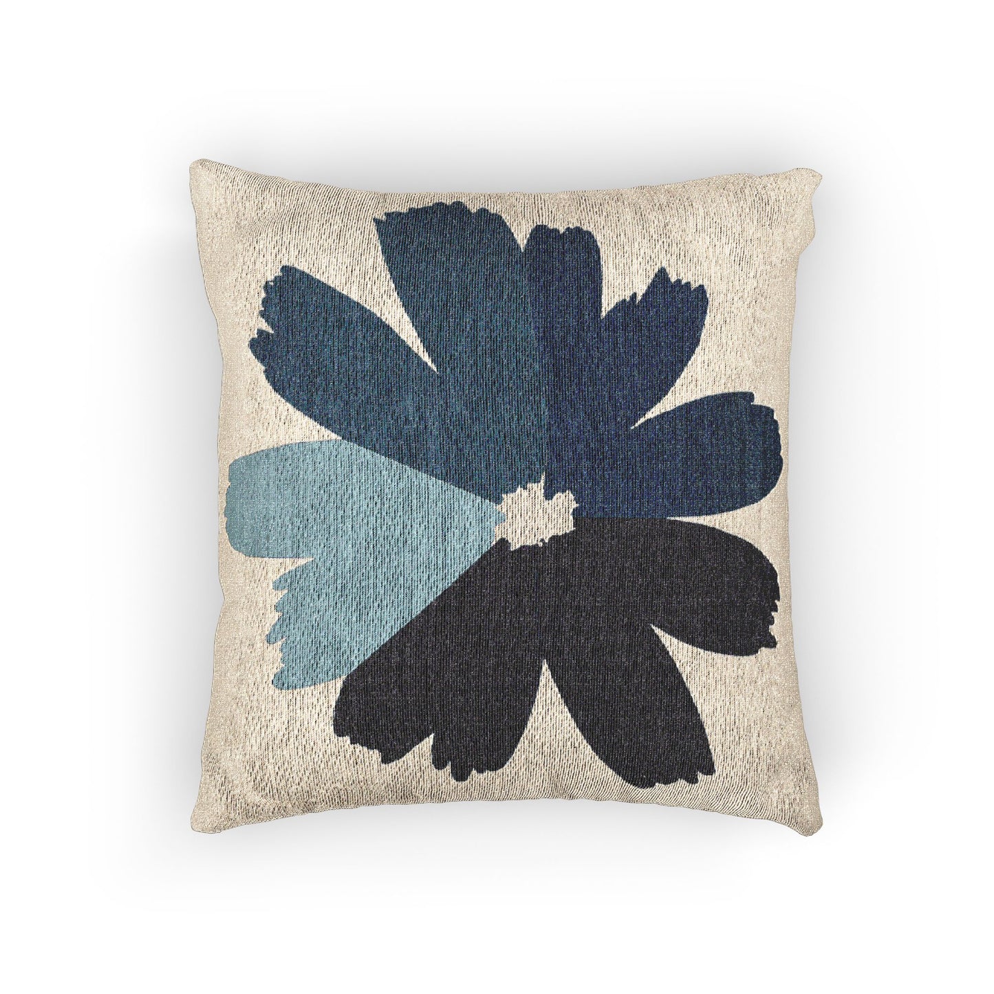 Chic Woven Pillow, Modern Home Decor, Flower Print Cushion, Boho Living Room Accent, Gift for Housewarming