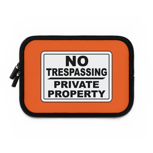 Bold Statement Laptop Sleeve - No Trespassing Design, Tech Accessory, Gift Idea, Modern Decor, Secure Storage