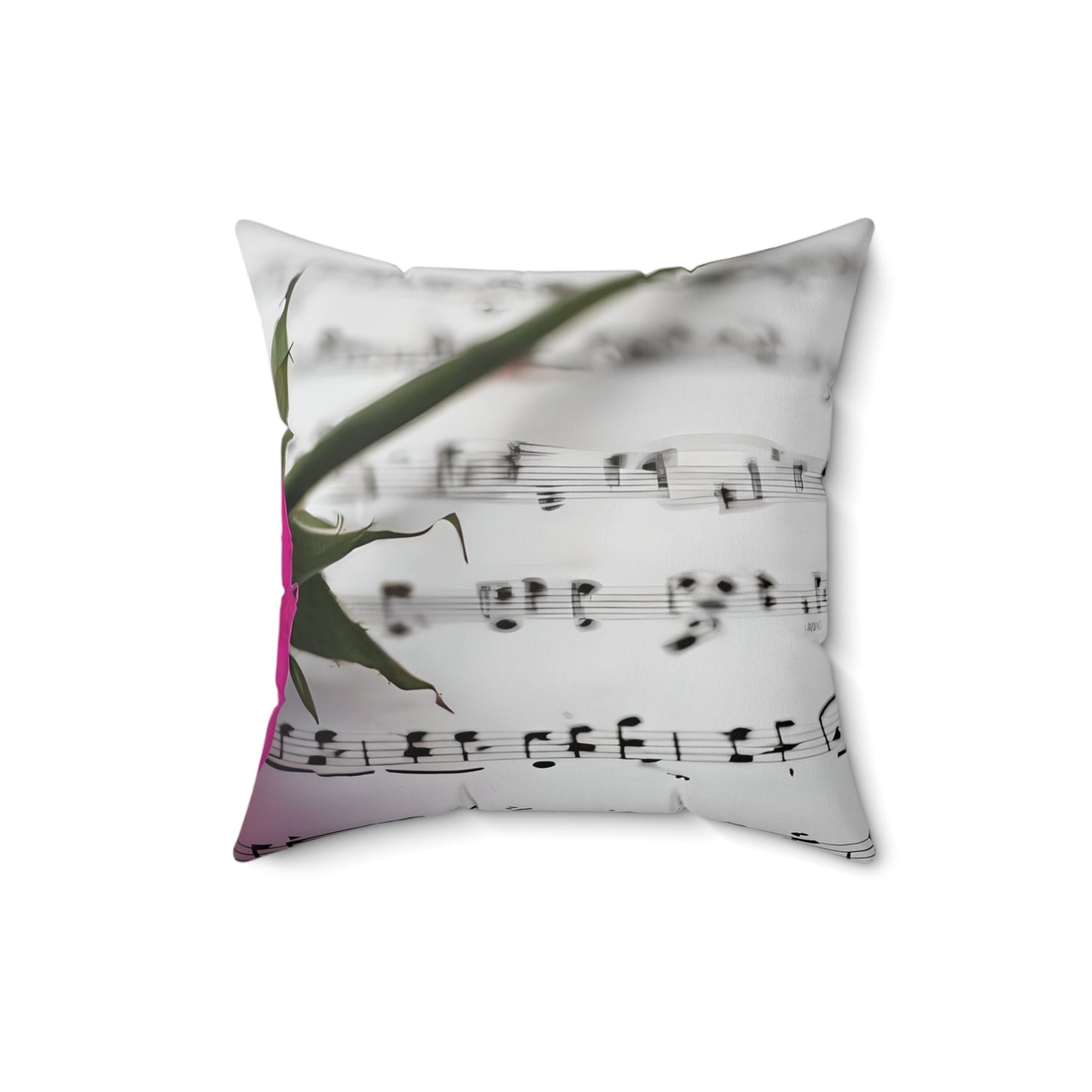Elegant Floral Music Pillow, Decorative Couch Cushion, Home Décor Accent, Gift for Musicians, Rose Design