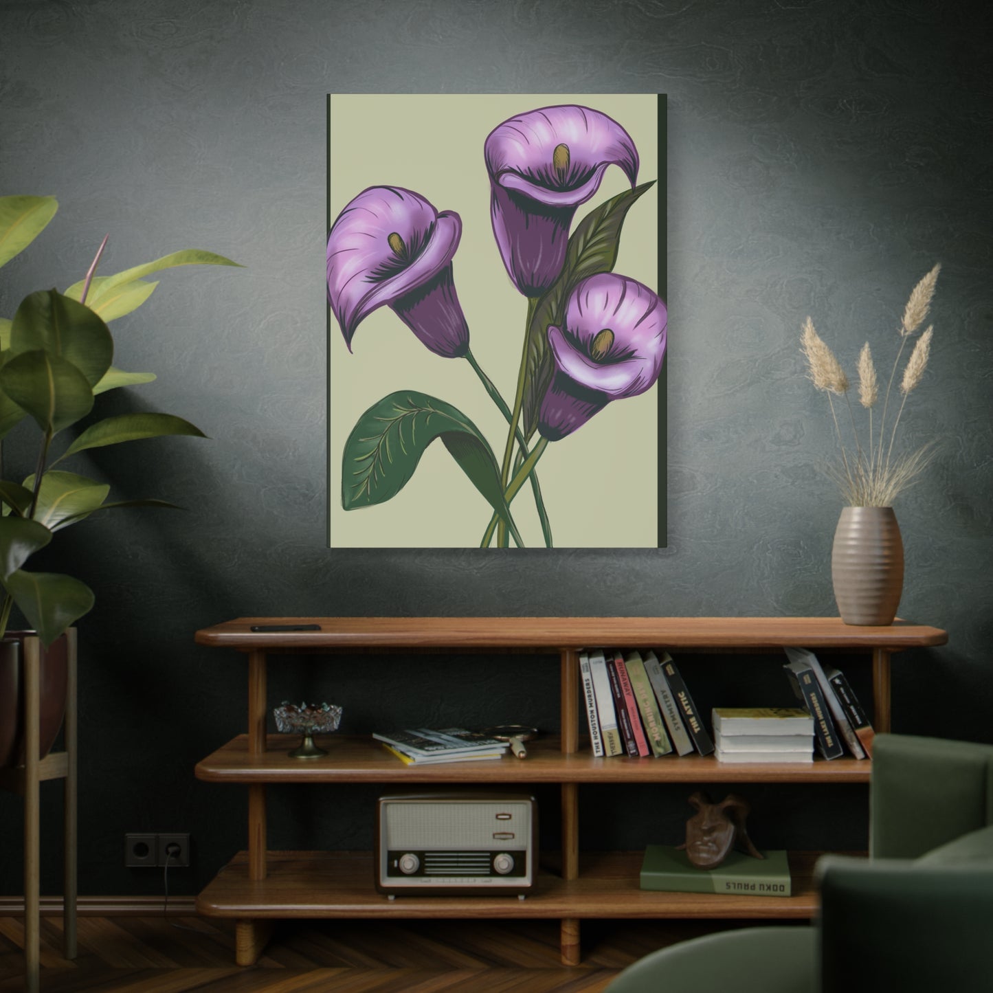 Copy of Matte Canvas, Stretched, 1.25" Purple Flowers