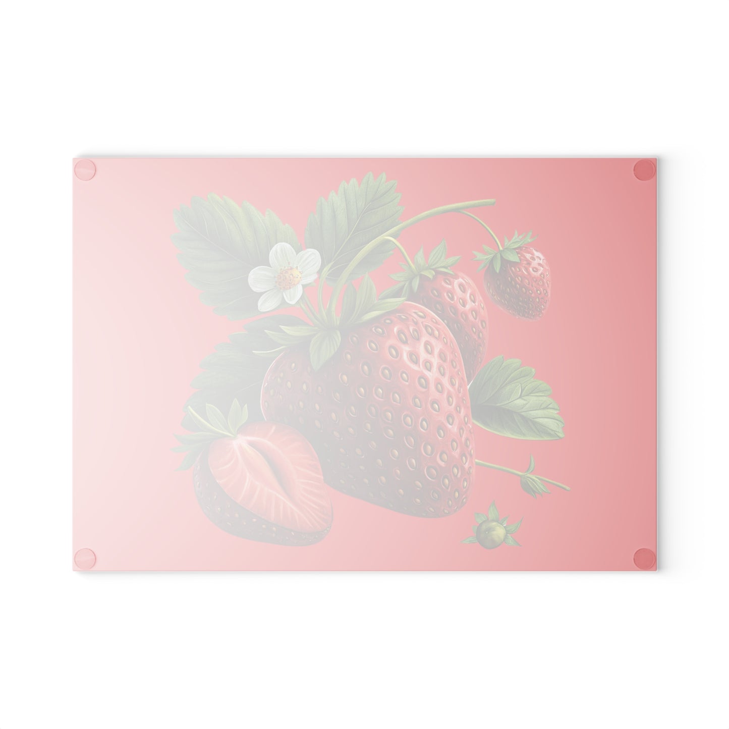 Vibrant Strawberry Glass Cutting Board, Kitchen Gift, Home Decor, Chef's Gift