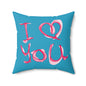 I Love You Decorative Pillow, Heart Home Decor, Valentine's Gift, Couch Cushion,