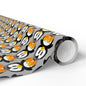 Wrapping Paper — Retro Floral Black & Orange Pattern Roll