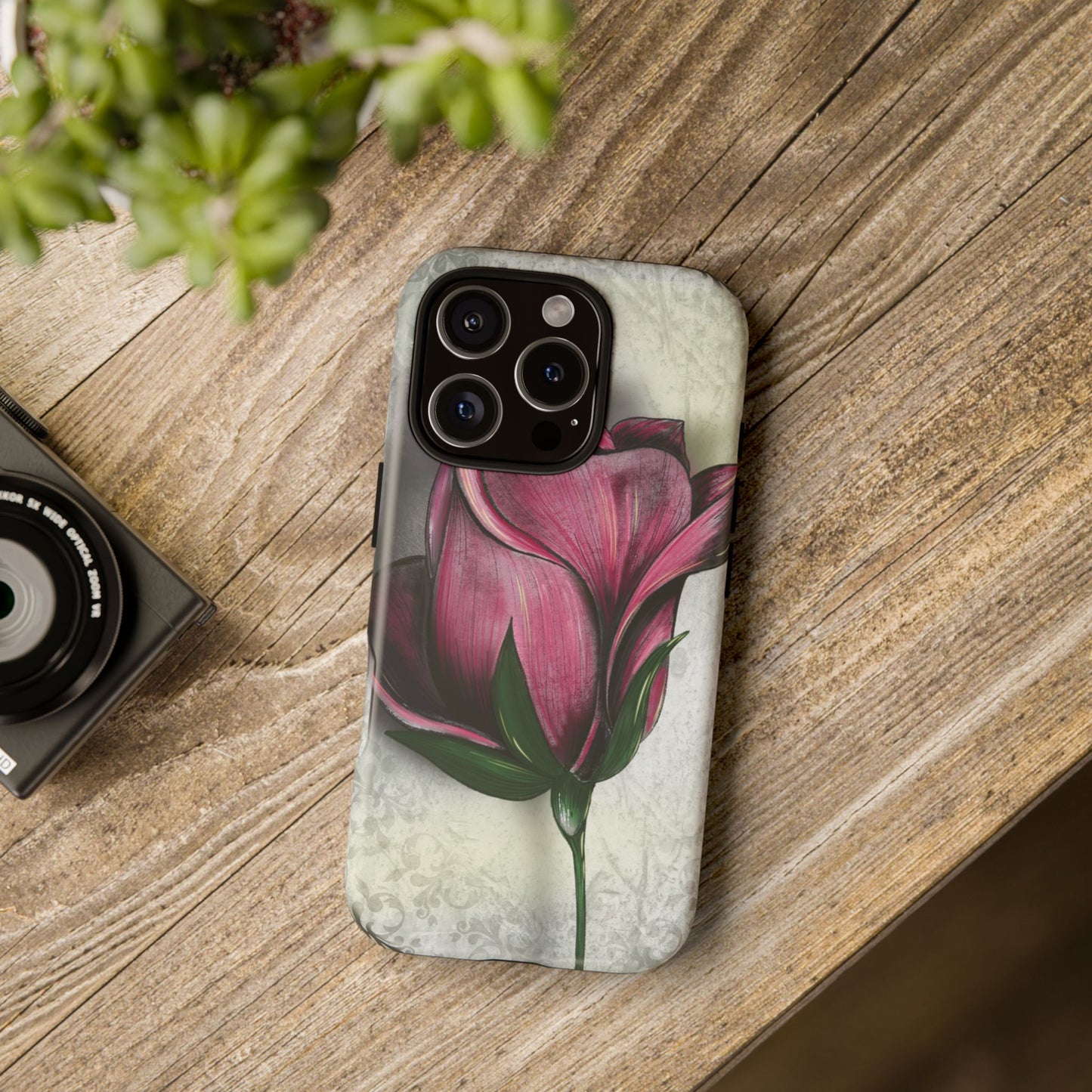 Rose Phone Case – Tough Cases, Floral Phone Cover, Gift for Her, Minimalist Design, Nature Lover's Accessory, Birthday Gift Idea