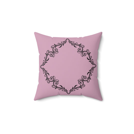 Elegant Pink Decorative Pillow with Ornate Design, Home Decor, Gift Idea, Cozy Living Room, Stylish Couch Accessory