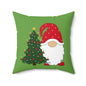 Christmas Gnome Pillow with Decorated Tree - Festive Holiday Throw Pillow
