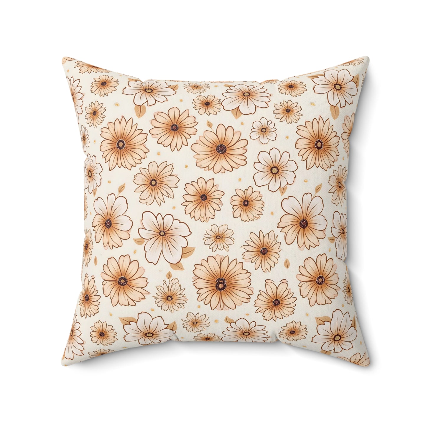 Bohemian Floral Throw Pillow, Cozy Home Decor, Flower Design Cushion, Gift for Her, Boho Chic Decoration, Spring and Summer Accent