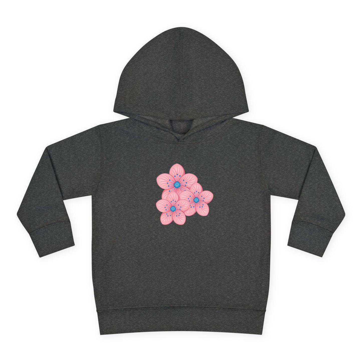 Adorable Toddler Pullover Fleece Hoodie with Pink Flower Design, Kids Sweatshirt, Toddler Clothing, Spring Outfit, Cute Gift for Kids