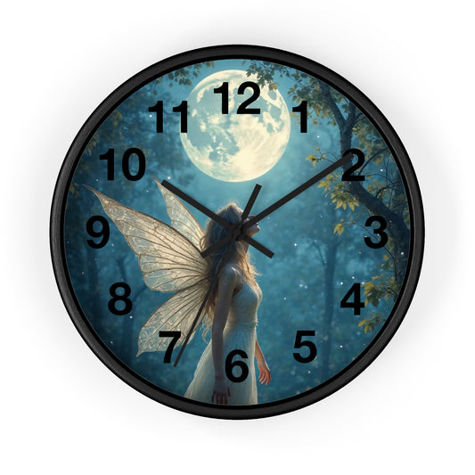 Moonlit Fairy Wall Clock, Enchanting Home Decor, Whimsical Timepiece, Fantasy Decor, Magical Fairy Clock, Gifts for Dreamers