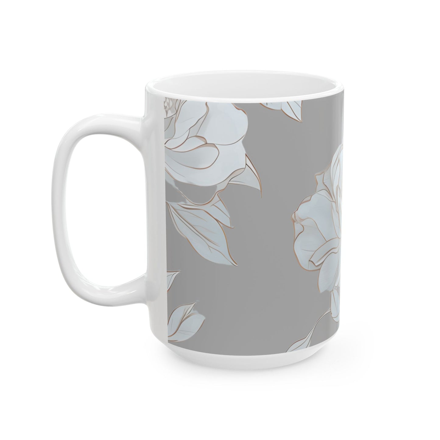 Floral Ceramic Mug - Elegant Coffee Cup, Tea Lover Gift, Home Decor, Mother's Day Mug, Boho Style Drinking Vessel