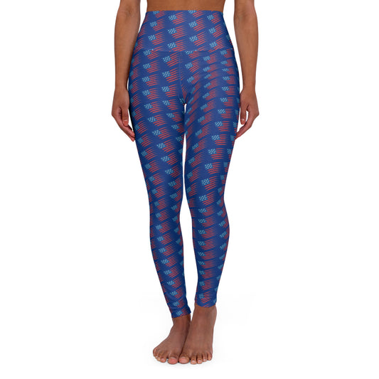 Patriotic High Waisted Yoga Leggings, Fitness Apparel, Workout Gear, AOP Leggings, Yoga Pants, Independence Day Gift
