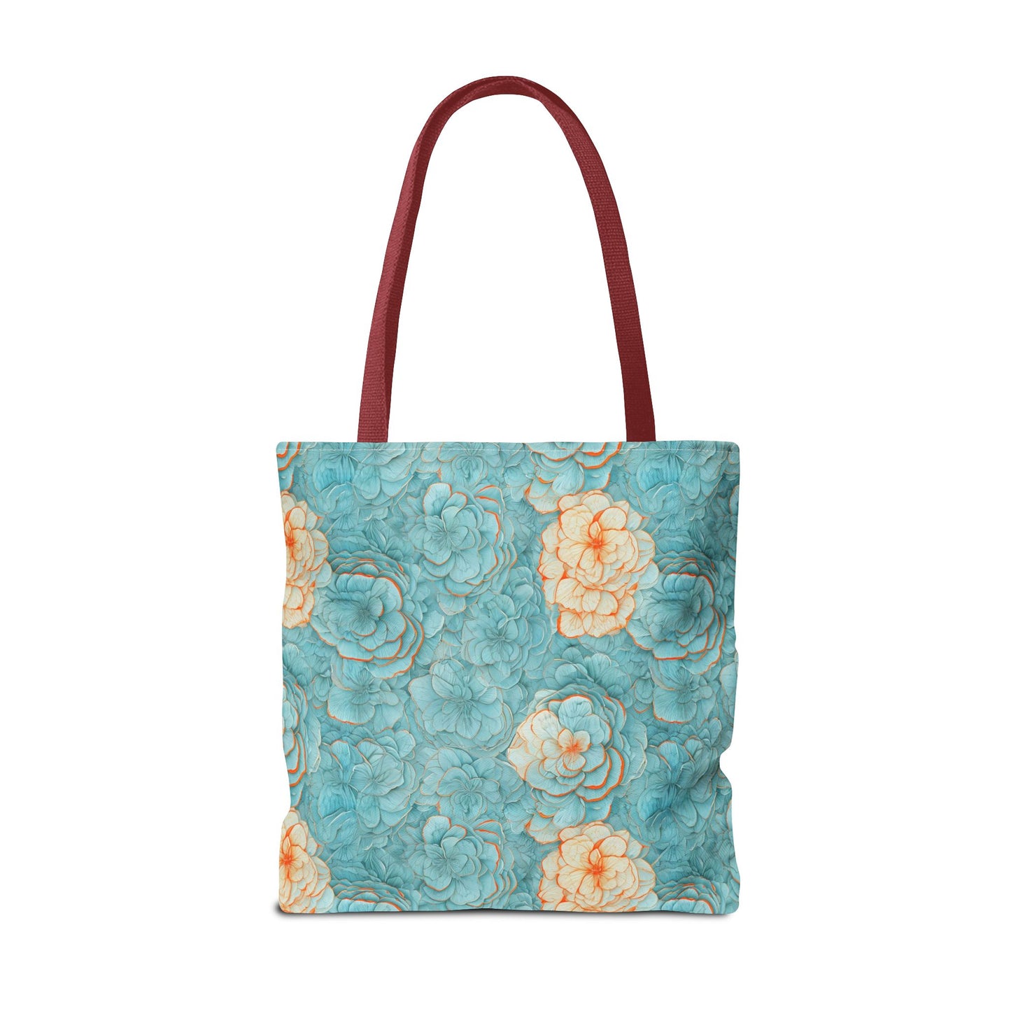 Floral Watercolor Tote Bag — Teal Succulent Pattern