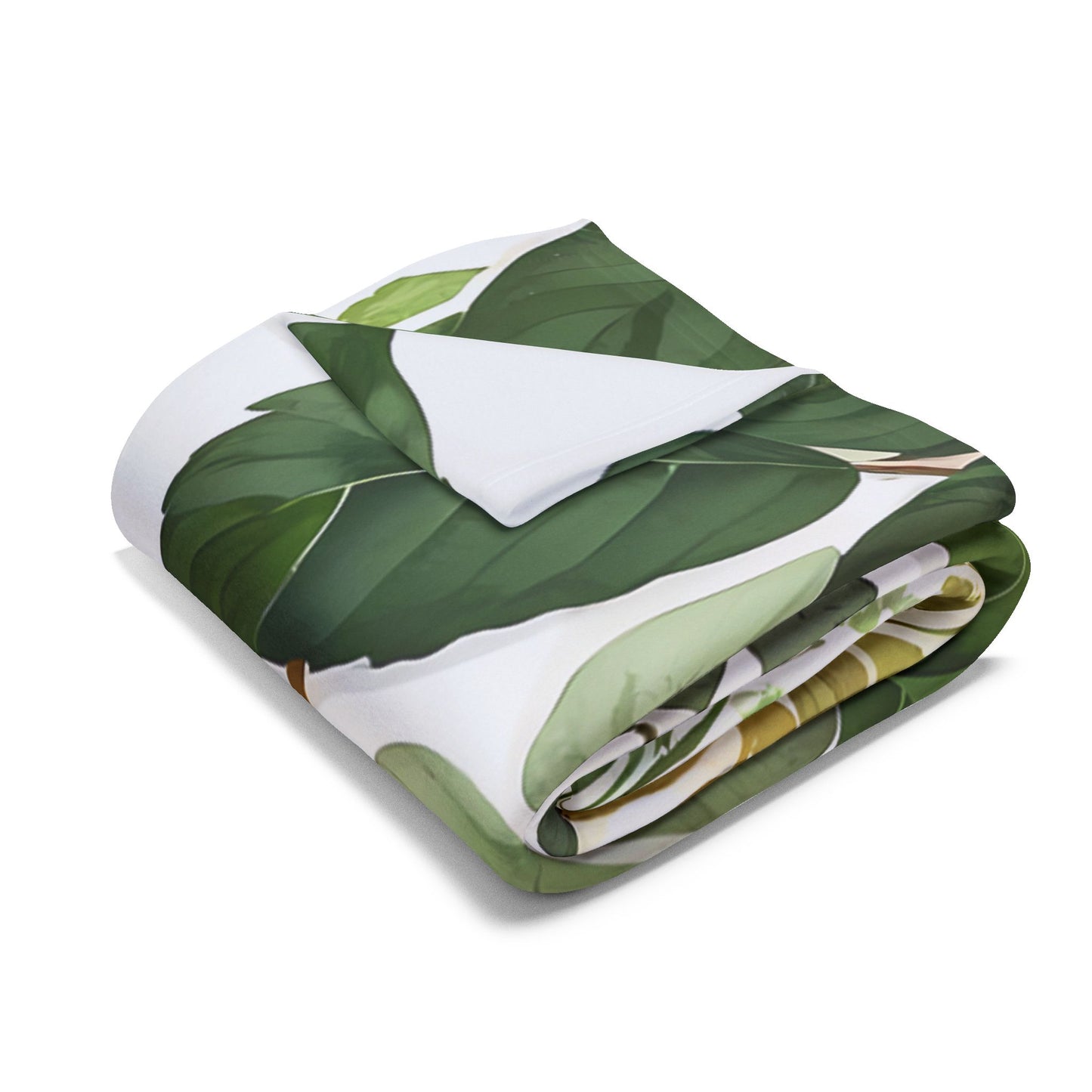 Floral Arctic Fleece Blanket, Cozy Throw, Home Decor, Gift for Her, Botanical Blanket, Seasons Gift, Relaxing Atmosphere