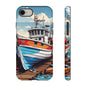 Colorful Fishing Boat Phone Case | Nautical Gift, Marine Design, Coastal Aesthetic, Summer Vibes, Sea Lover's Accessory