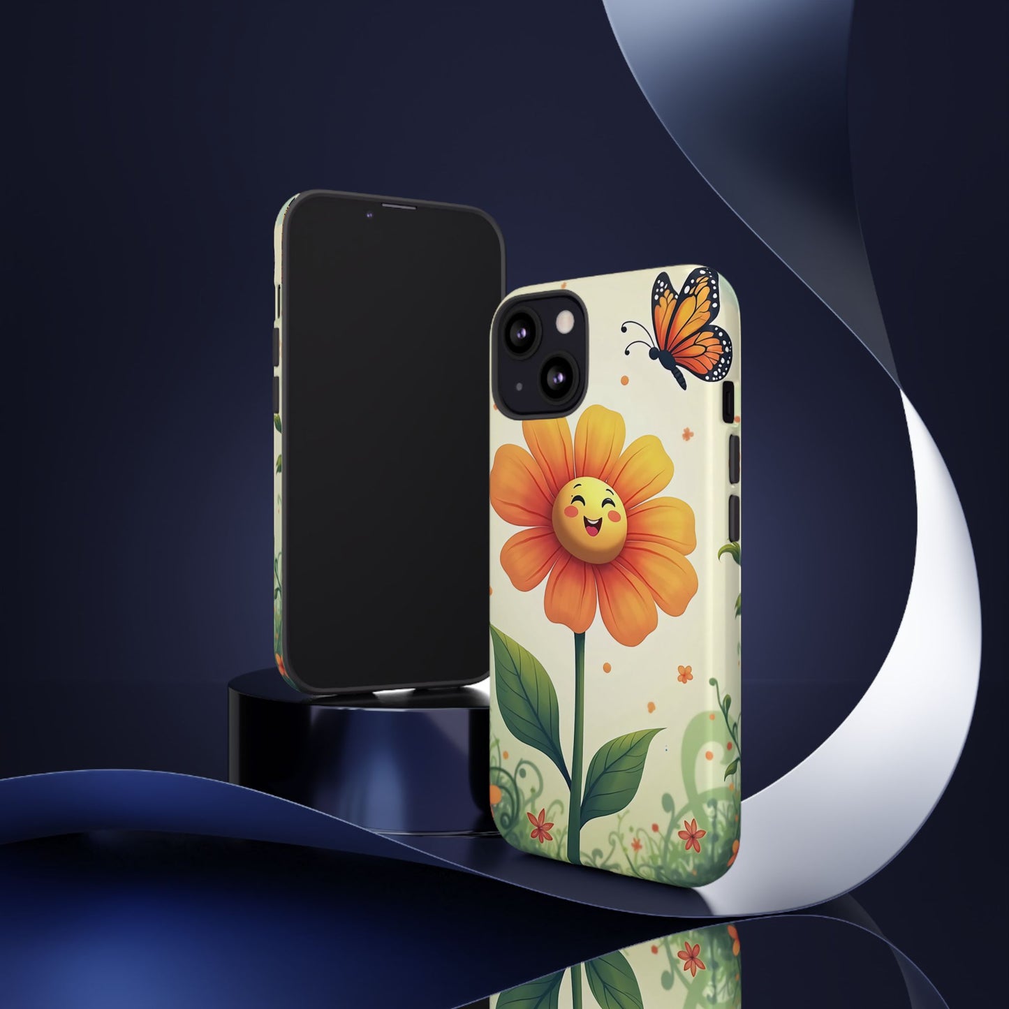 Floral Phone Case with Butterfly Design, Cute Flower Phone Cover for Nature Lovers, Eco-Friendly Gift, Spring Vibes, Birthday Present