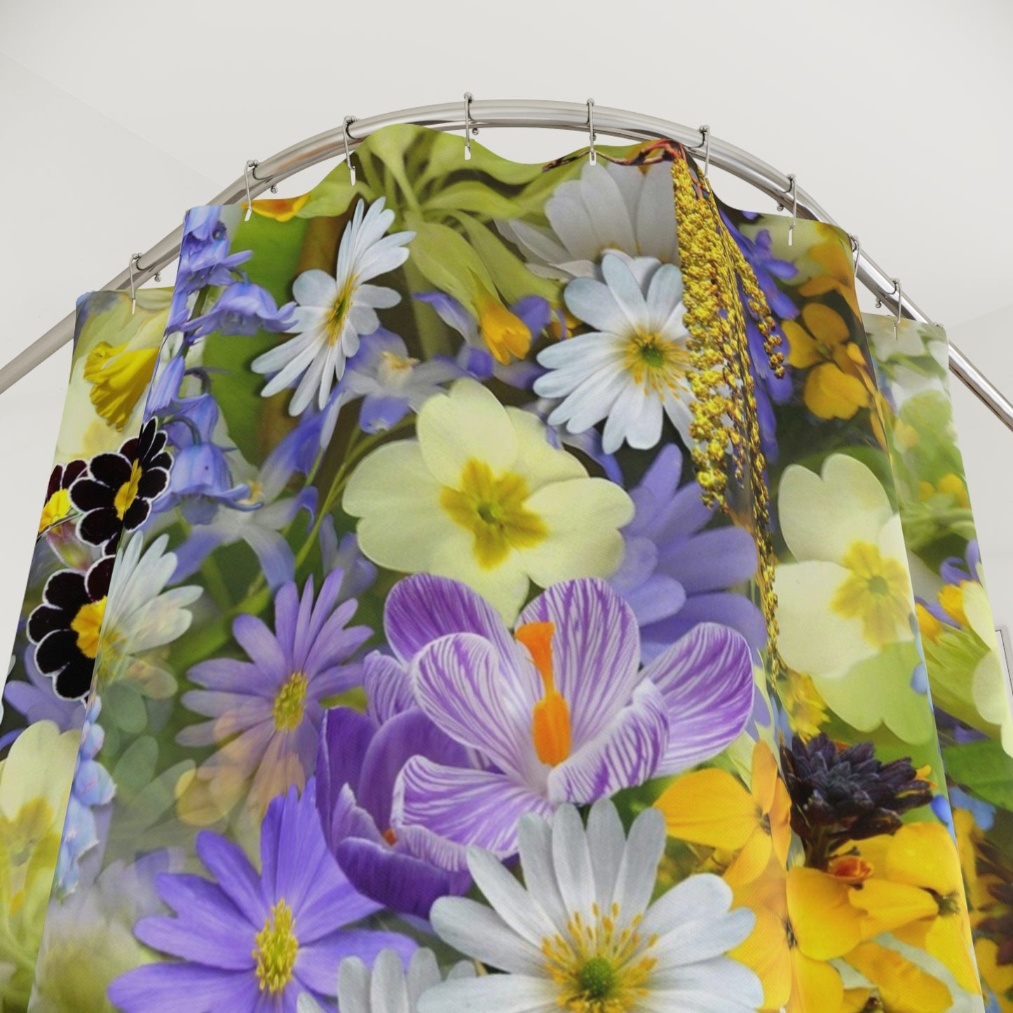 Floral Shower Curtain, Vibrant Botanical Bathroom Decor