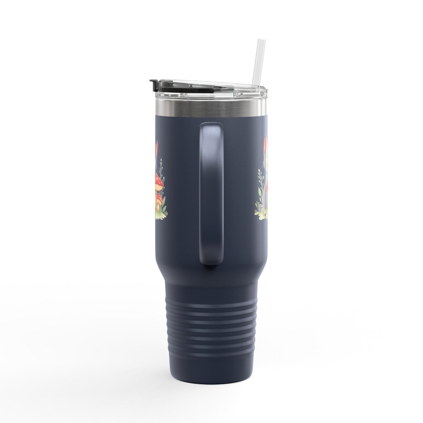 Cute Cat & Bunny Insulated Travel Mug - 40oz Drink Holder for Coffee, Tea, Gifts, Animal Lover, Travel