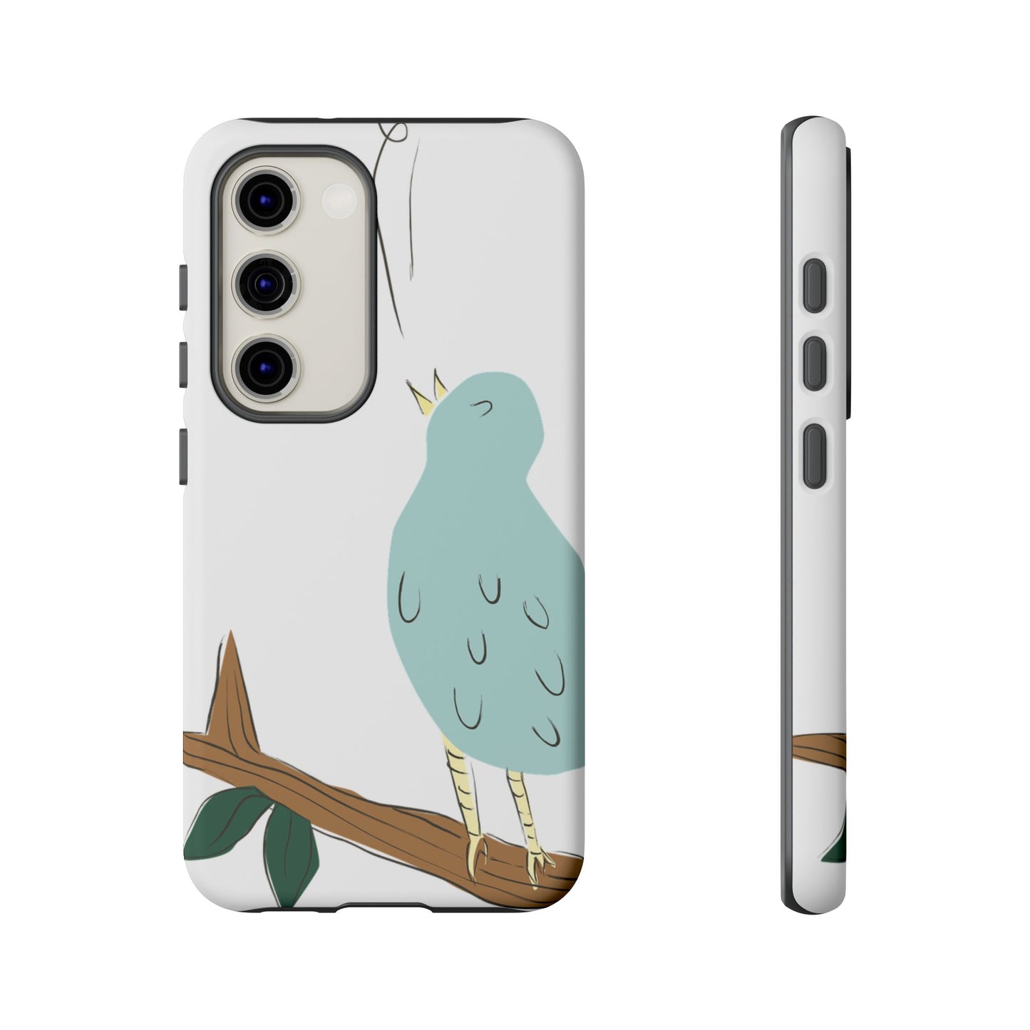 Birdsong Phone Case — Cute Blue Bird on Branch Protective Case