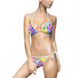Vibrant Women's Bikini Swimsuit, Colorful Beachwear, Summer Pool Party, Vacation Swimwear, Fun Print Swim Set, Holiday Swimwear