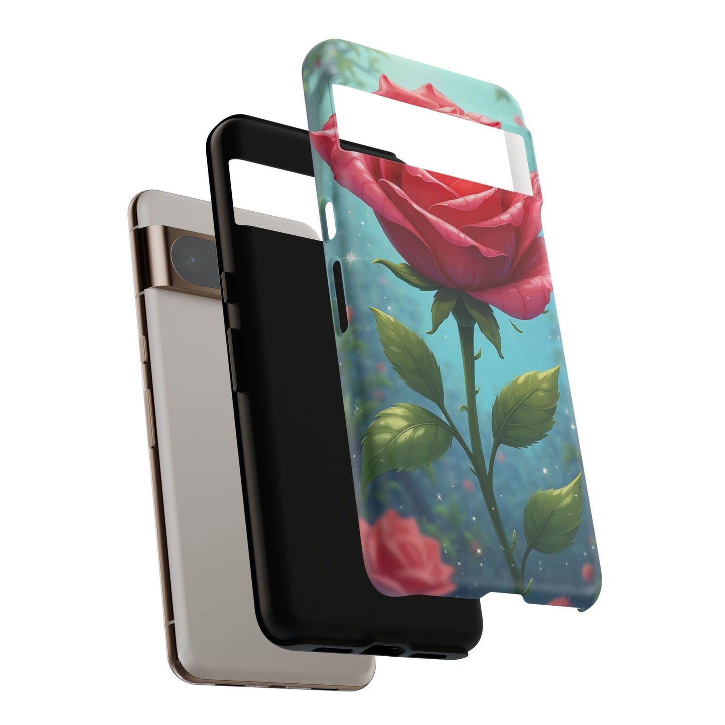 Floral Phone Case, Tough Cases with Elegant Rose Design, Stylish iPhone Cover, Rose Flower Gift for Nature Lovers, Unique Mobile Accessories