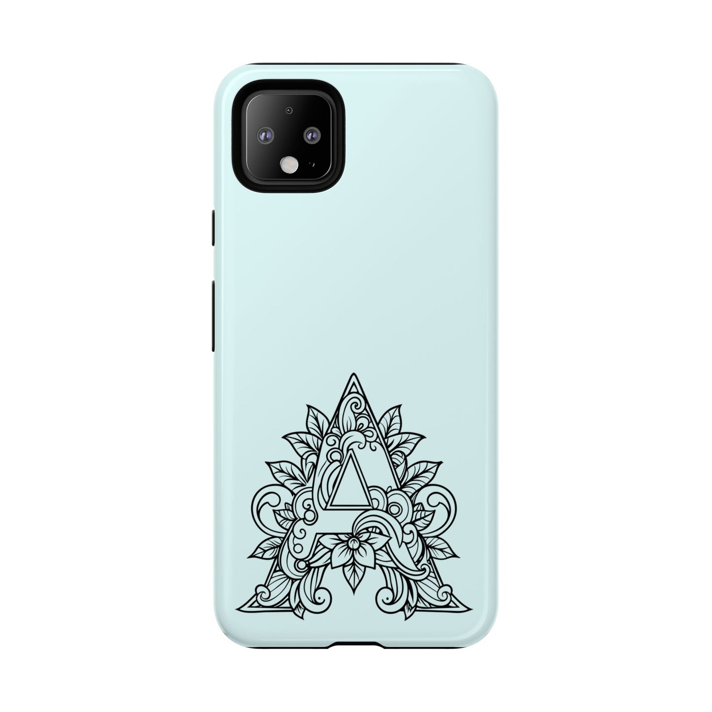 Personalized Tough Phone Case, Floral Monogram Cell Phone Cover, Custom Protective Case, Unique Gift, Birthday, Graduation