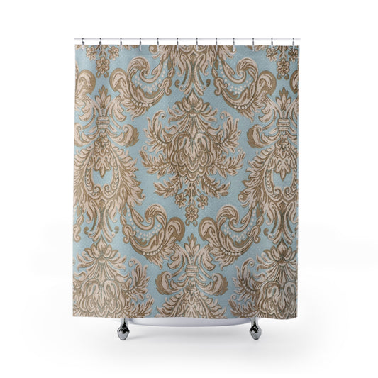 Elegant Damask Shower Curtain, Vintage Bathroom Decor, Sophisticated Home Accent, Gift for Housewarming, Stunning Shower Curtain
