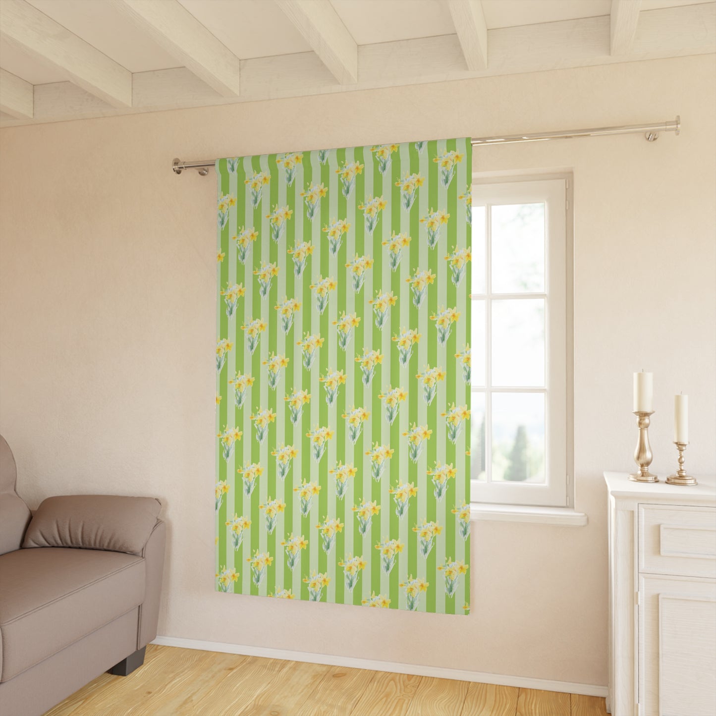 Floral Window Curtain - Brighten Your Home with Daffodil Design