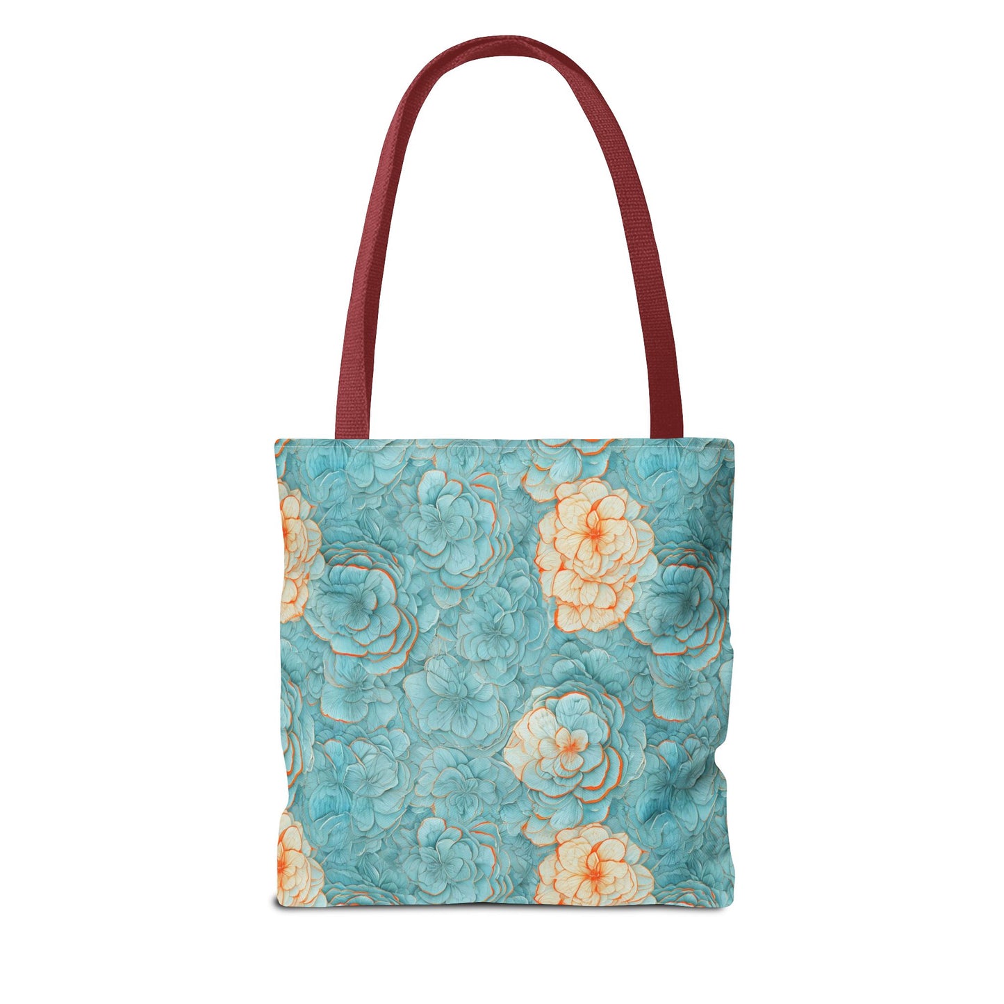 Floral Watercolor Tote Bag — Teal Succulent Pattern