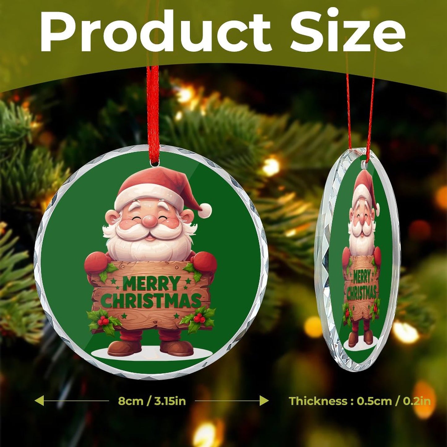 Glass Circular Ornament Pendant