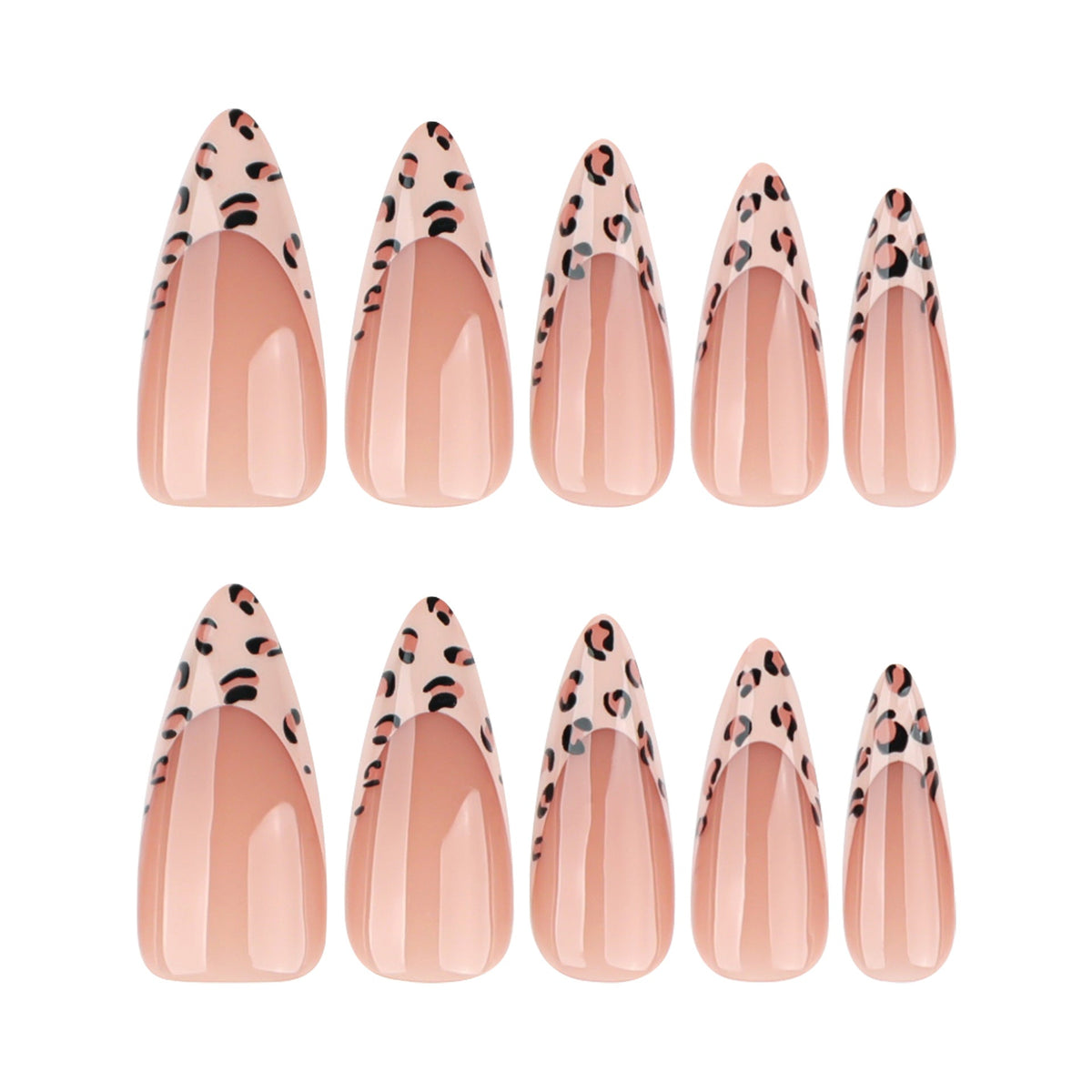Almond French Leopard press-on nails – Image 5