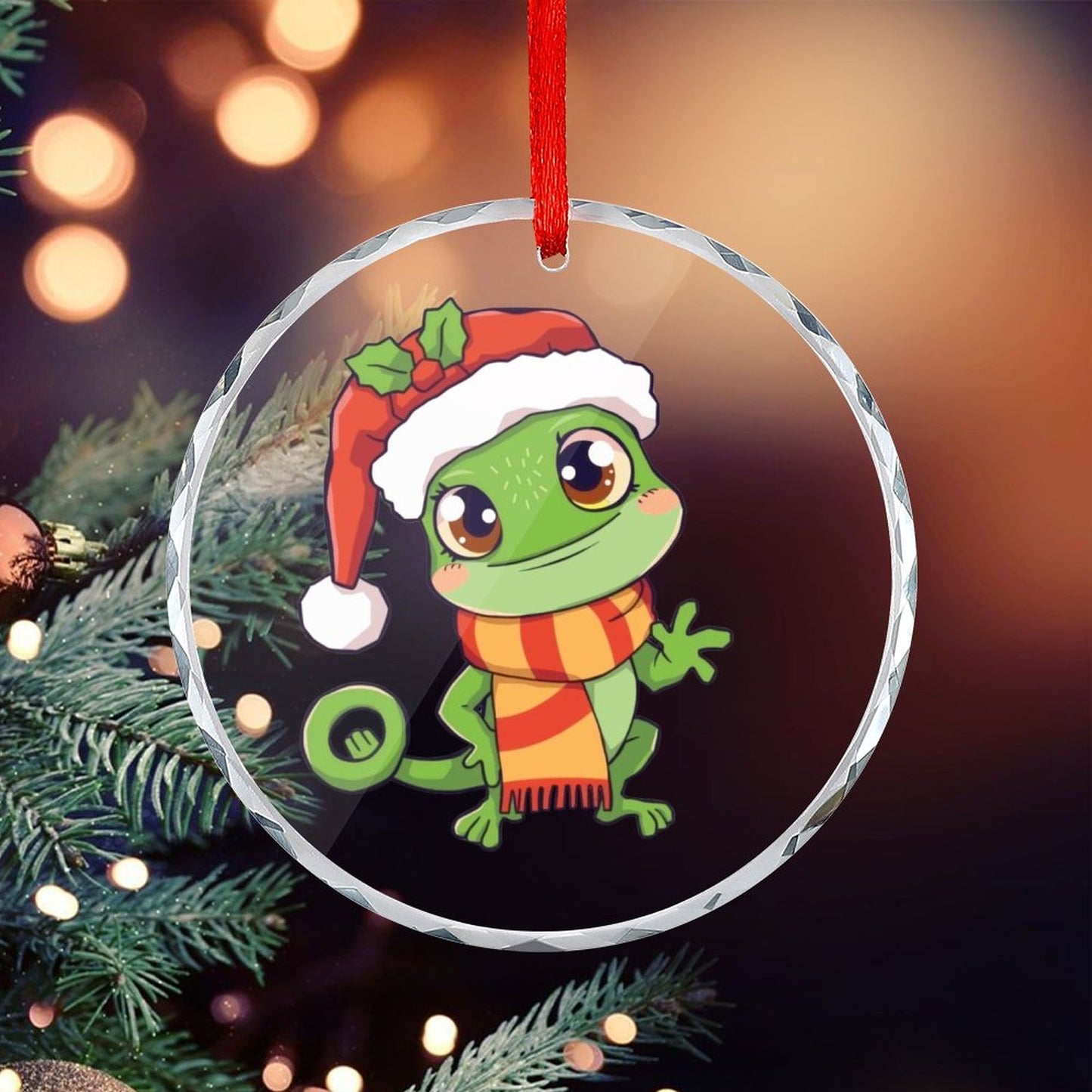 Glass Circular Ornament Pendant