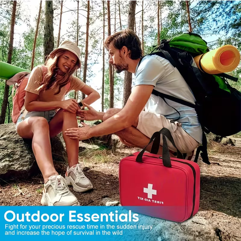 338pcs First Aid Kit, Premium Waterproof Compact Trauma Medical Kits
