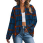Women's Drop Shoulder Cardigan Plaid