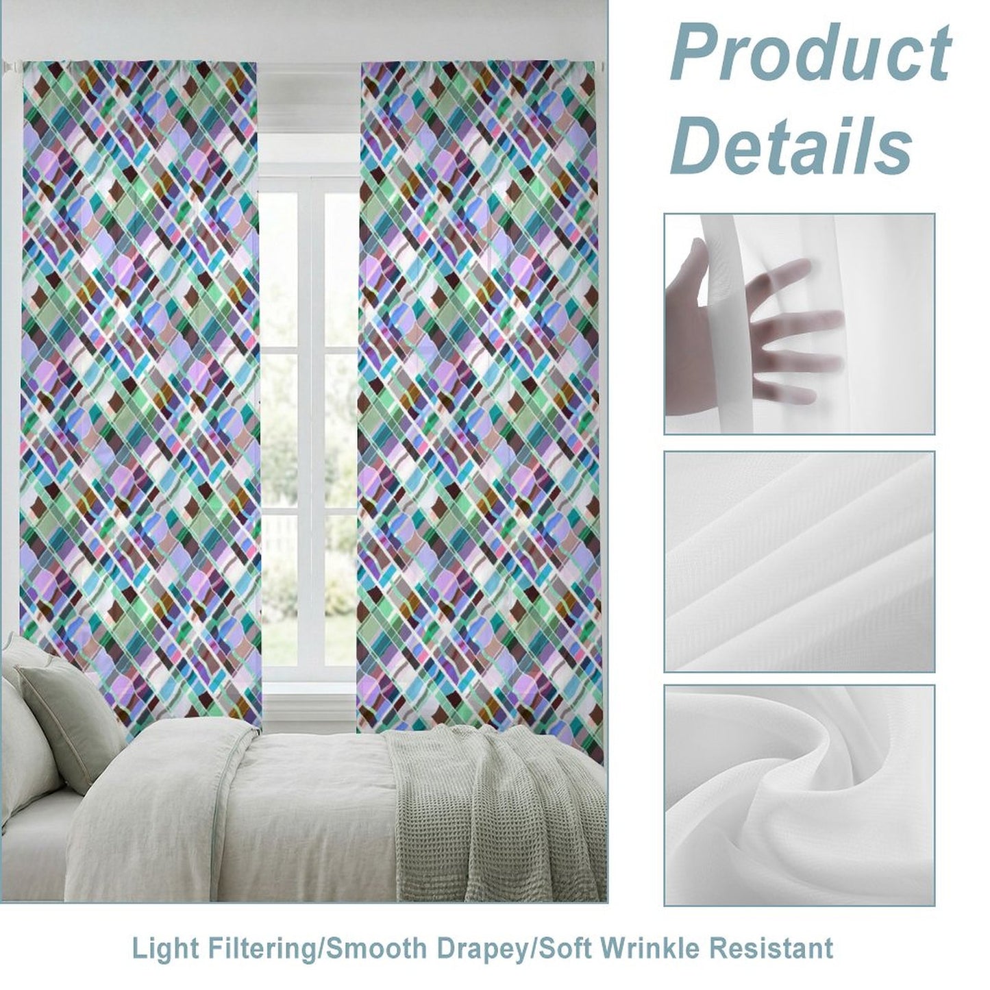 Sheer Curtain Colorful