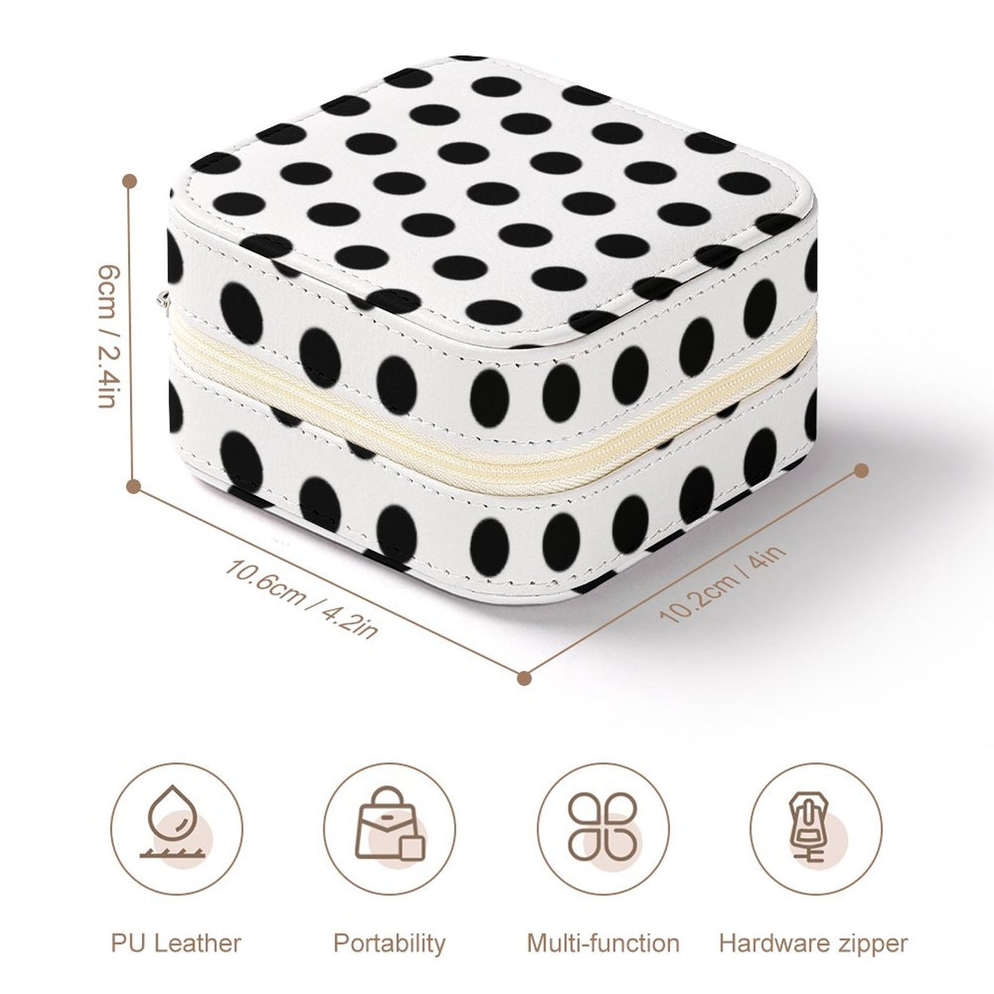Box Organizer for Jewelry Black Dots