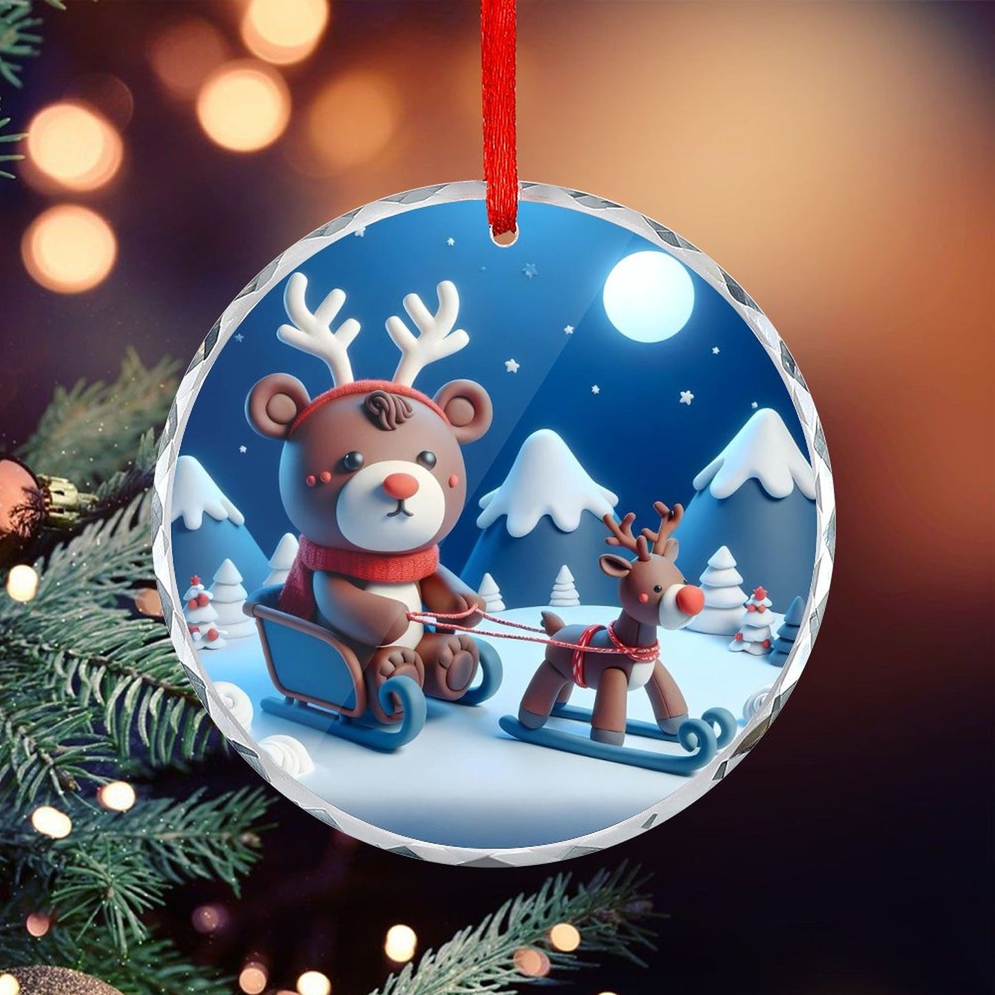 Glass Circular Ornament Pendant