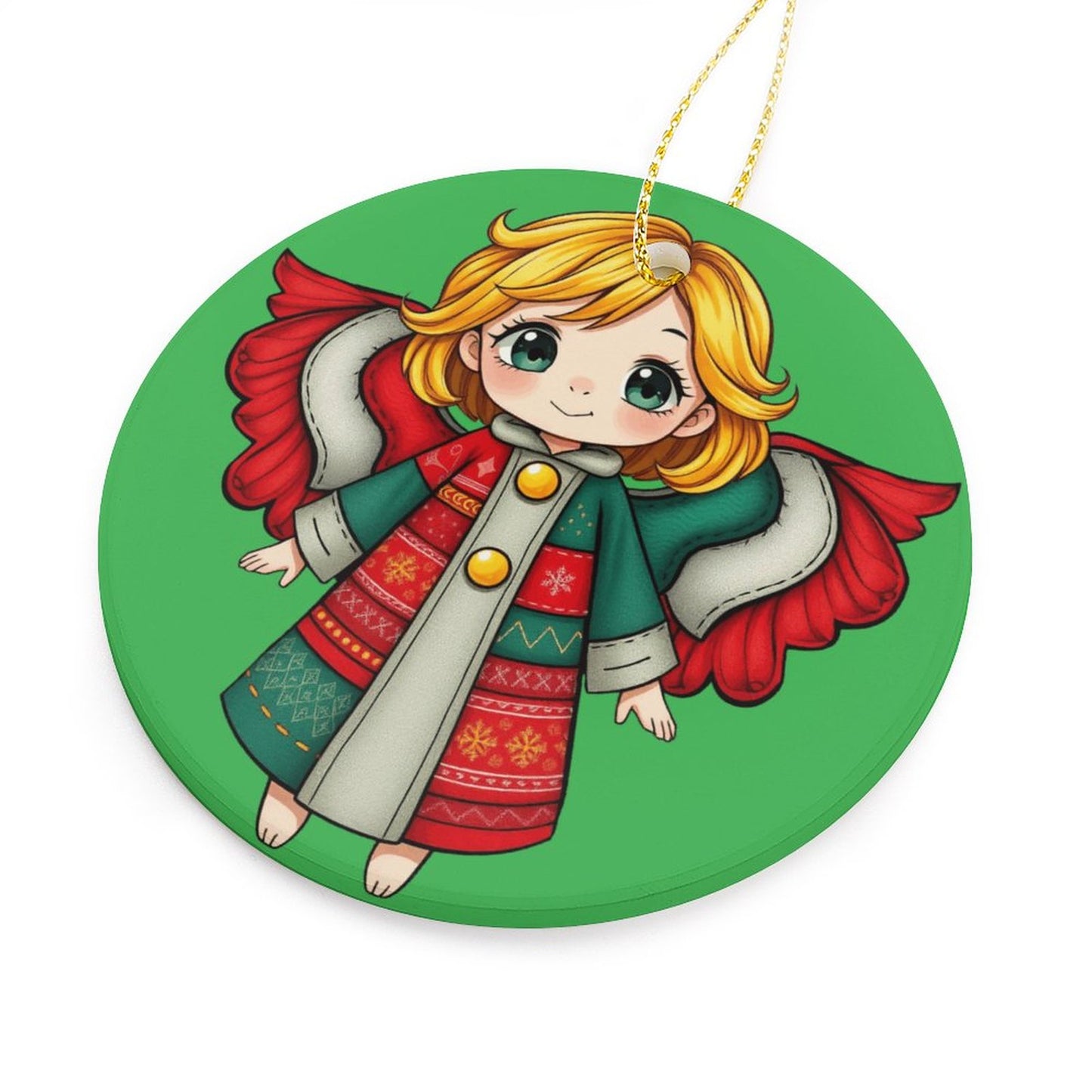 Round Ceramic Christmas Decorations (Matte Surface)