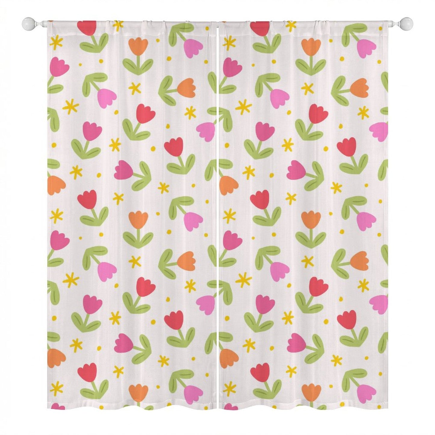 Sheer Curtain Tulips