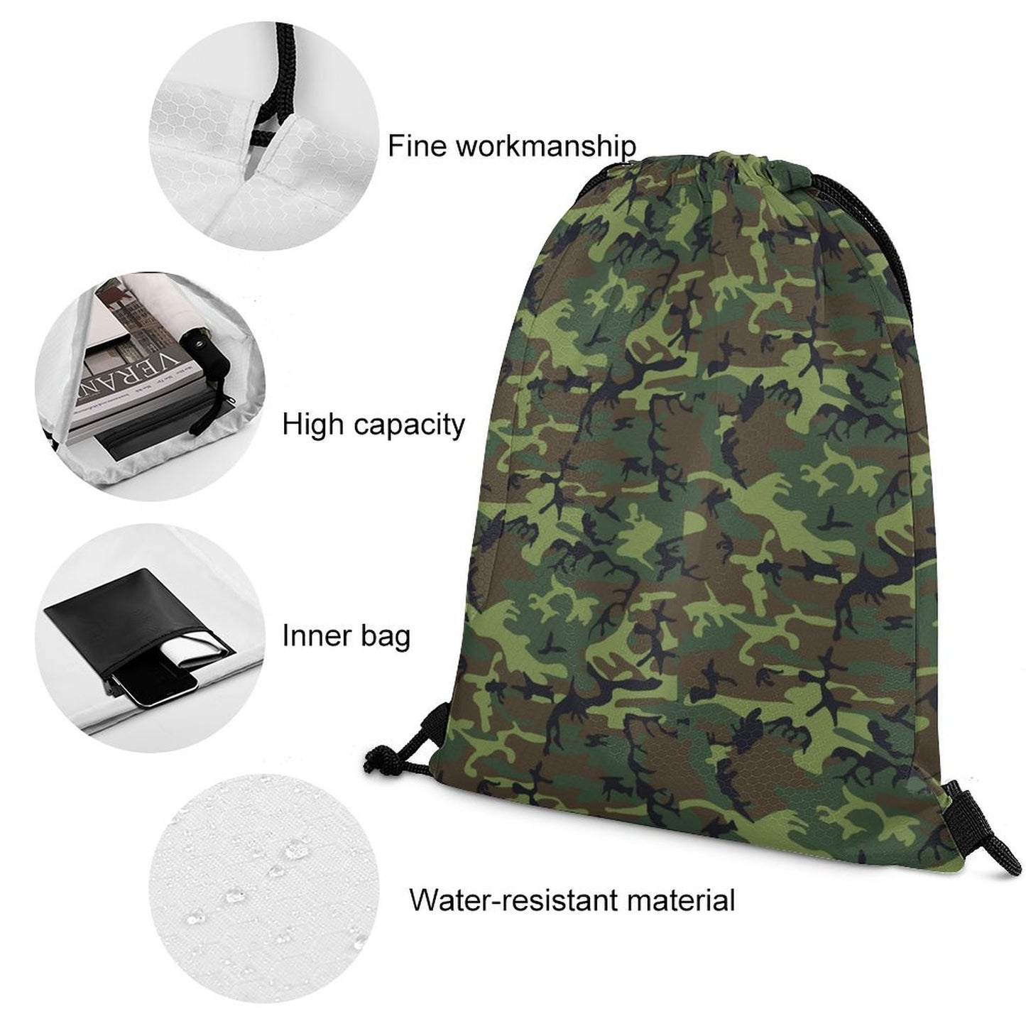 Custom Drawstring Bags with Waffle Cloth Designs