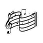 Music Notes Kiss-Cut Sticker — Treble Clef Sheet Music Decal for Laptops & Instruments