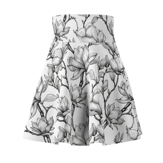 Floral Women's Skater Skirt, AOP Floral Print Dance Skirt, Spring Fashion, Boho Style Skirt, Casual Wear, Gift for Her