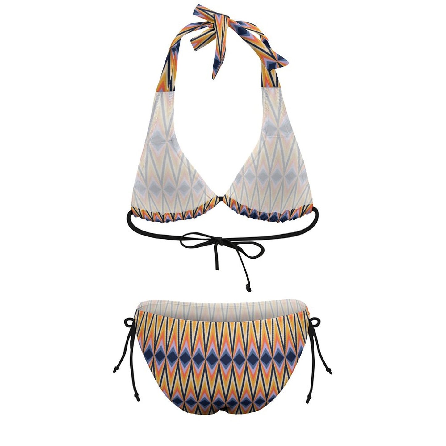 Two Piece Halter Swimsuit Multicolor