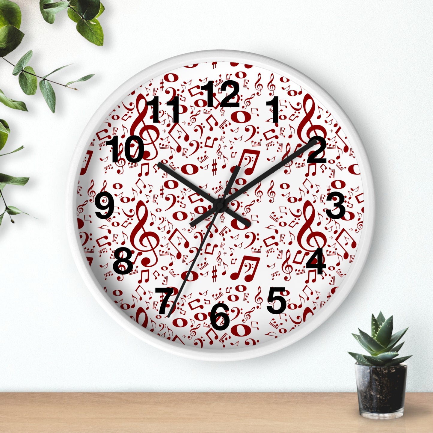 Musical Notes Wall Clock, Unique Gift for Musicians, Home Decor