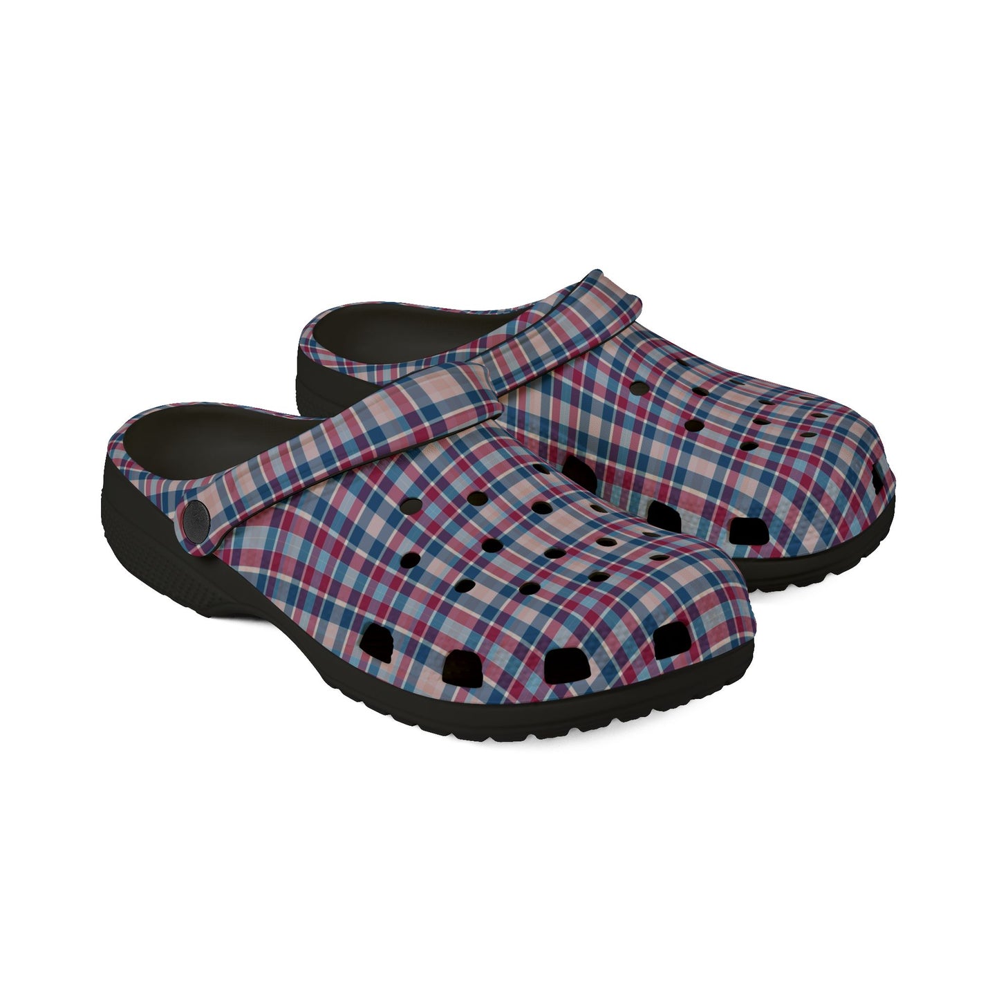 Plaid EVA Foam Clogs — Lightweight Comfortable Garden & Casual Shoes