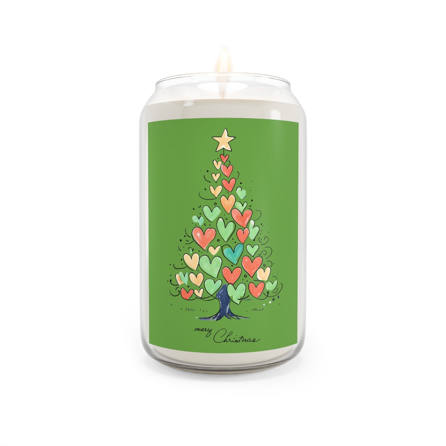 Christmas Scented Soy Candle - 13.75oz Heart Tree Design