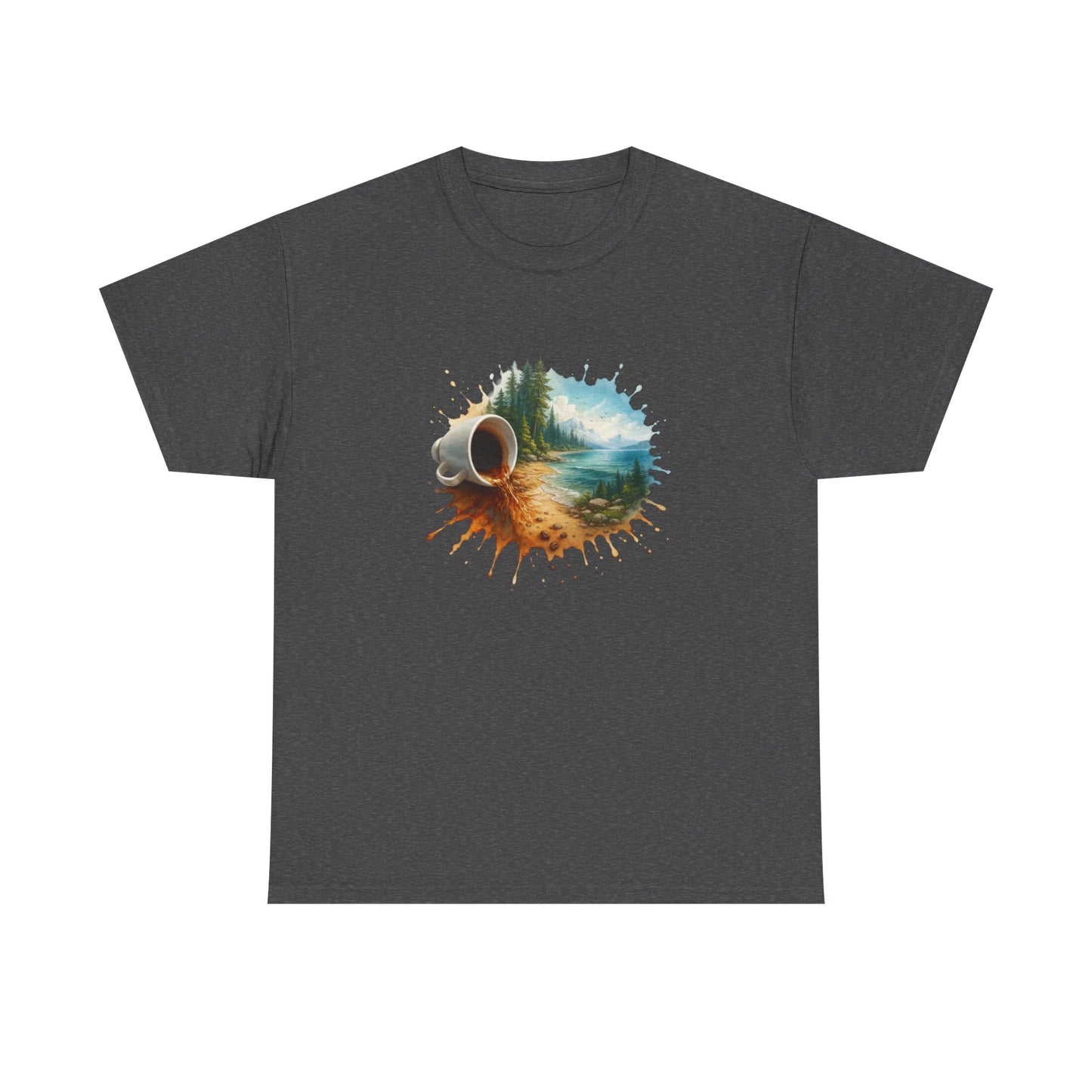 Nature-Inspired Unisex Heavy Cotton Tee, Casual Outfit, Gift for Nature Lovers, Camping Apparel, Outdoor Adventure Shirt
